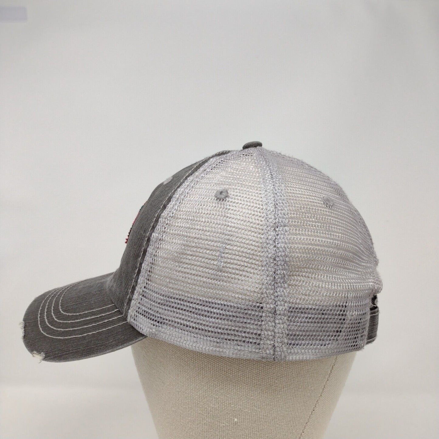 ID Patch Strapback Mesh Back Trucker Hat Gray OSFA Adjustable Idaho HG
