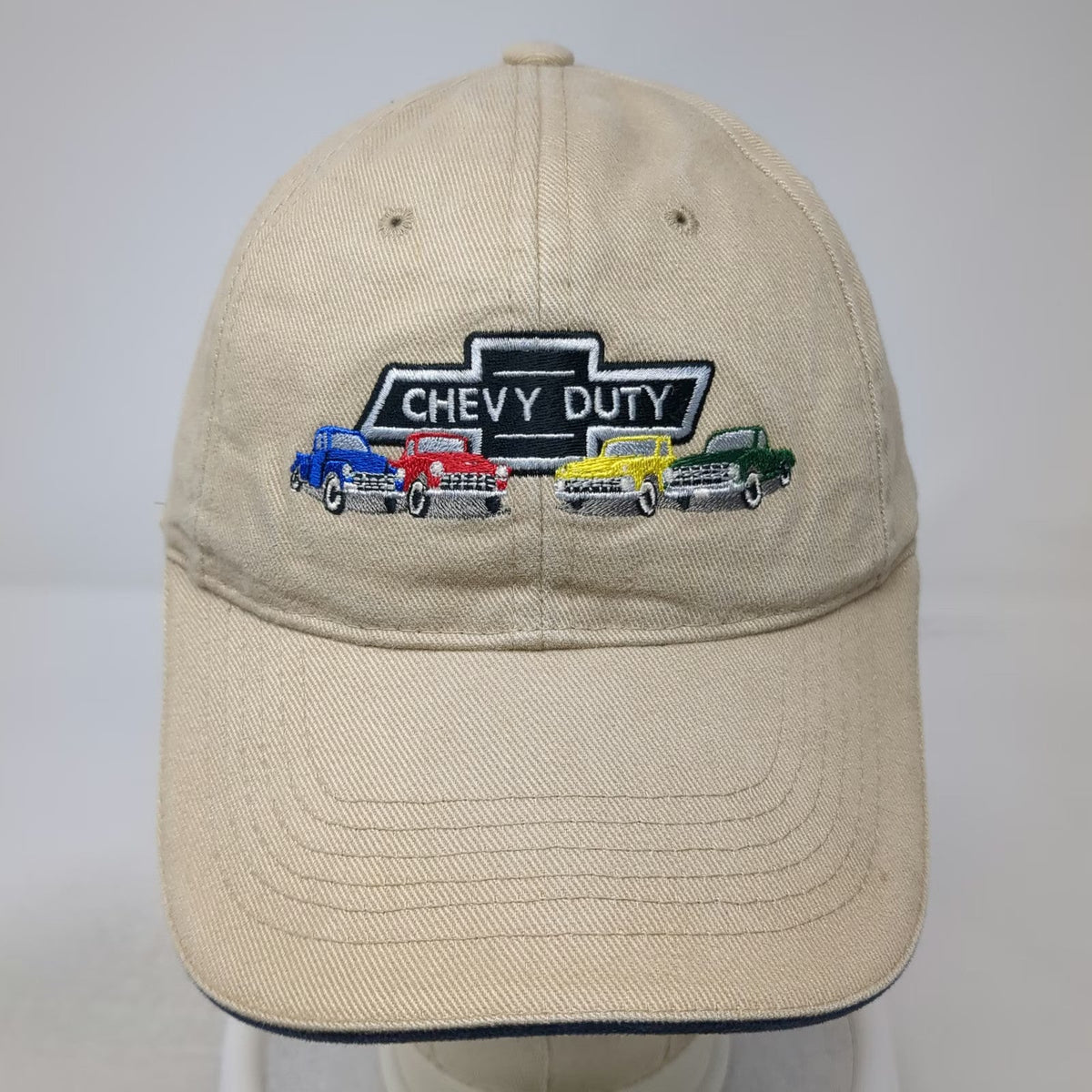 Sportsman Baseball Cap Beige One Size Chevy Duty Trucks Embroidered Cotton Hat