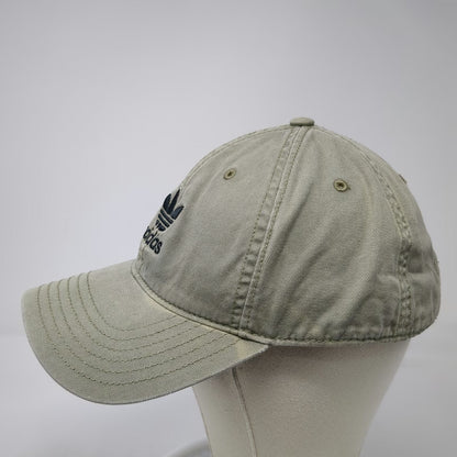 Adidas Baseball Cap Green One Size Cotton Trefoil Logo Strapback Curved Brim Hat
