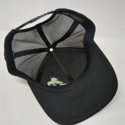 R4L Snapback 112 Trucker Hat Black One Size Adjustable Mesh Back Richardson