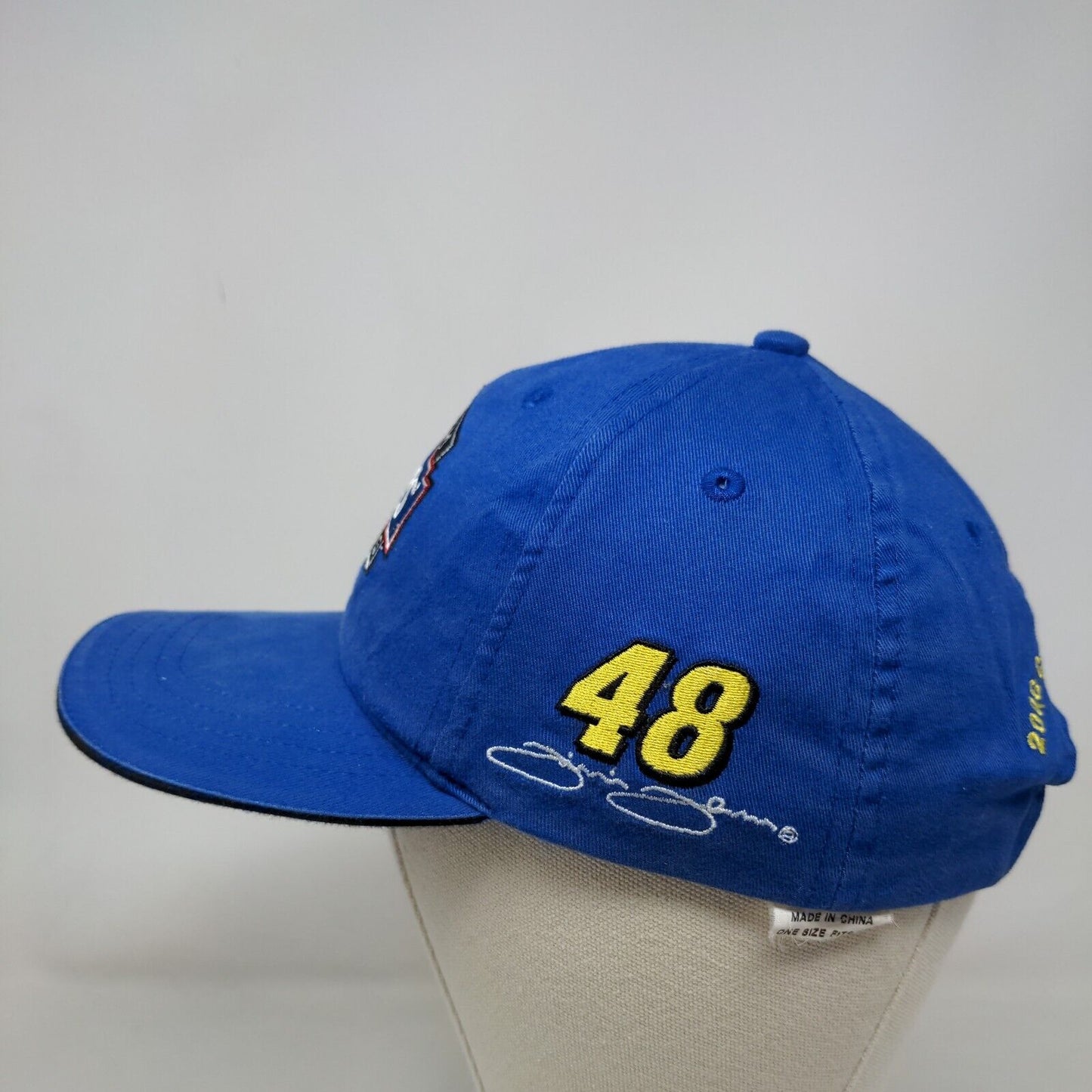 NASCAR Men's Strapback Hat Blue OSFA #48 Embroidered Jimmie Johnson Embroidered