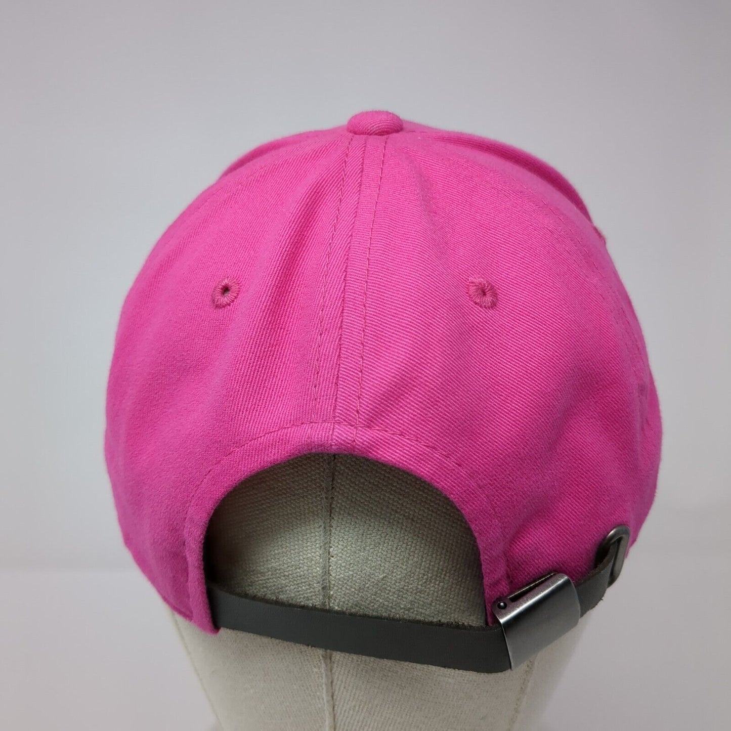 Champion Slideback Hat Pink One Size Embroidered Leather Strap 6 Panel