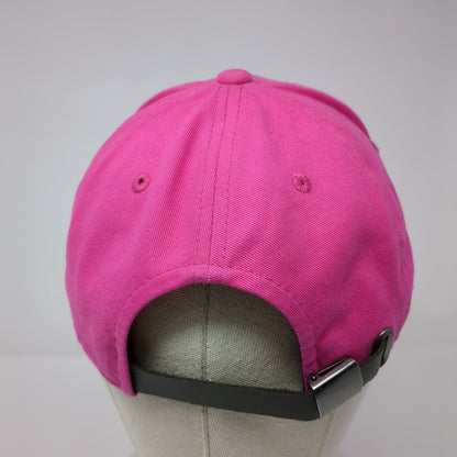 Champion Slideback Hat Pink One Size Embroidered Leather Strap 6 Panel