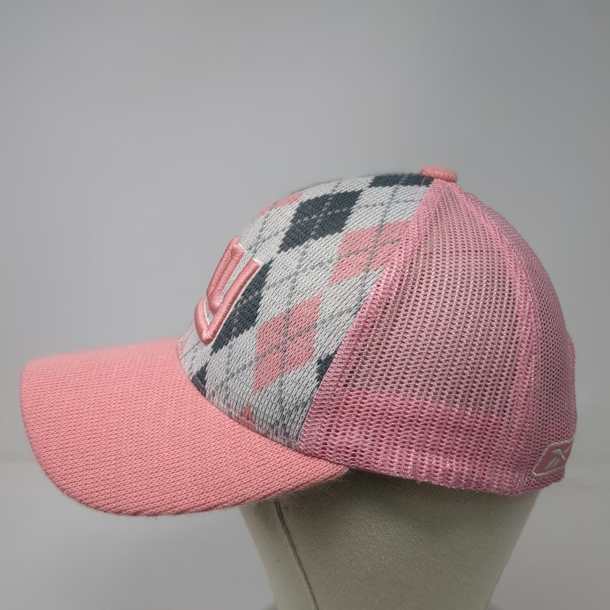 Reebok Trucker Hat Pink One Size New York Giants Argyle NFL Mesh Snapback