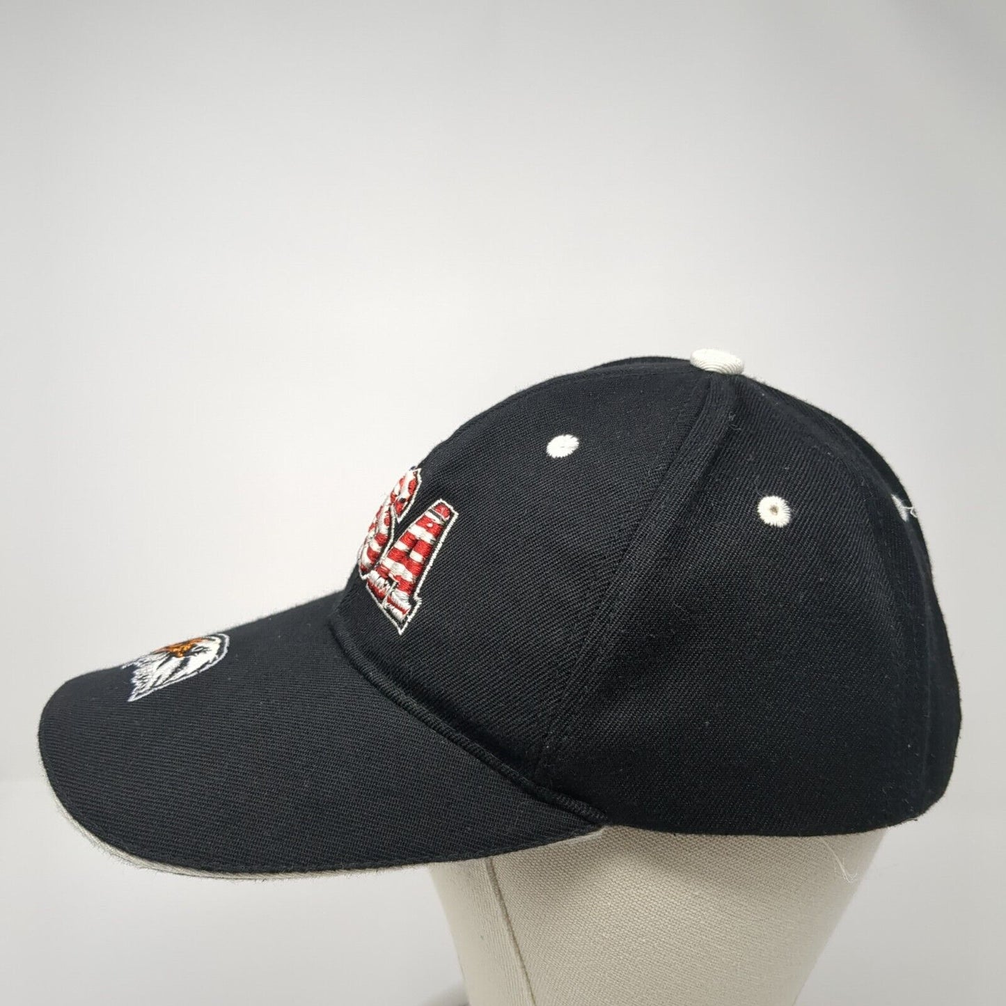 USA American Eagle Strapback Baseball Cap Black One Size Adjustable Patriotic