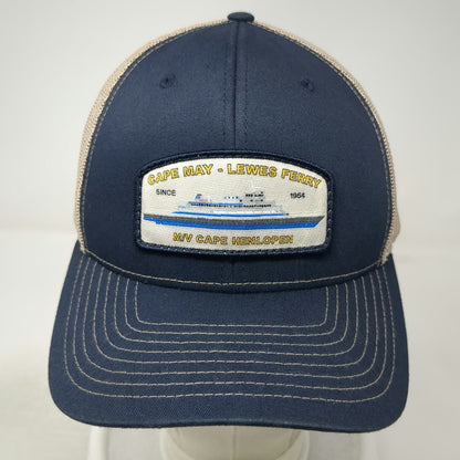 Richardson Trucker Hat Blue One Size Cape May Lewes Ferry Patch Mesh Snapback