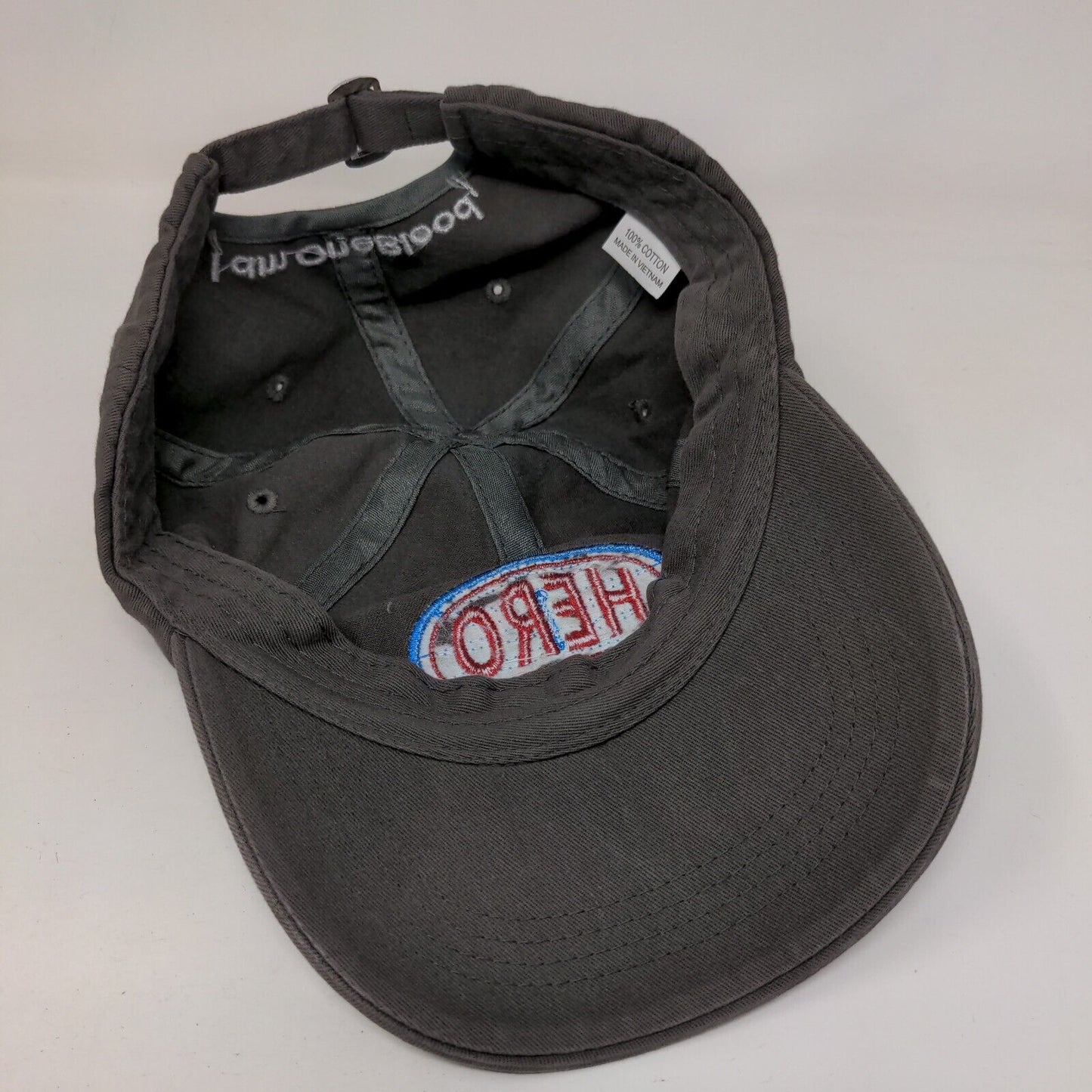 Hero Slideback Hat Gray One Size Solid Embroidered I Am One Blood
