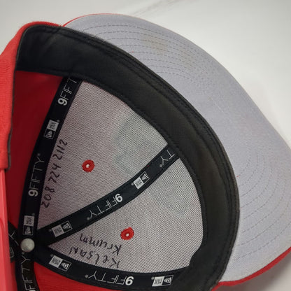 New Era Kansas City Chiefs NFL Red Snapback One Size Hat 9FIFTY Flat Brim White