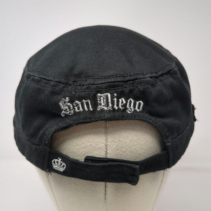 Hard Rock Couture Army Cap Black One Size Strapback Crown Studs San Diego Hat