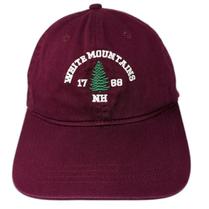 The Game White Mountains NH Pine Tree Red Baseball Cap Hat One Size Cotton 1788