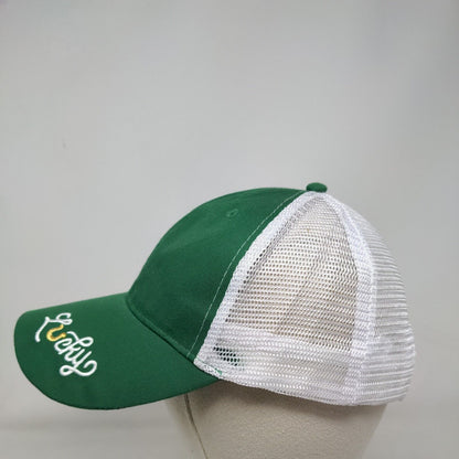 Lucky Snapback Mesh Back Trucker Hat Green One Size Colorblock 6 Panel