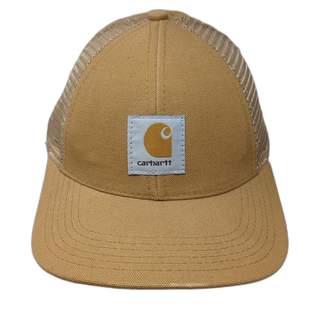 Carhartt Snapback Hat Brown Mesh Back Patch Made in USA Trucker Cap Vintage