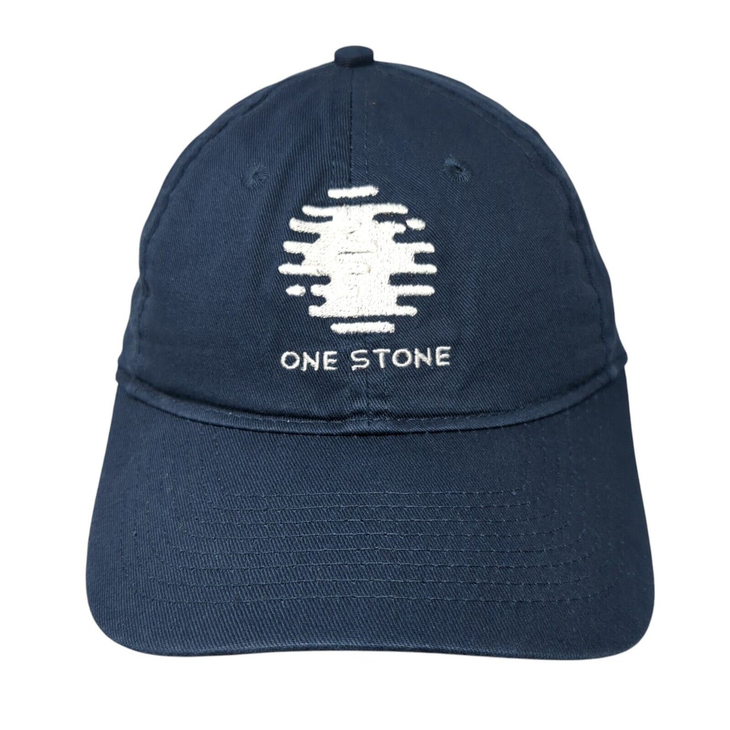 One Stone Strapback Hat Blue One Size Adjustable Embroidered Port & Company
