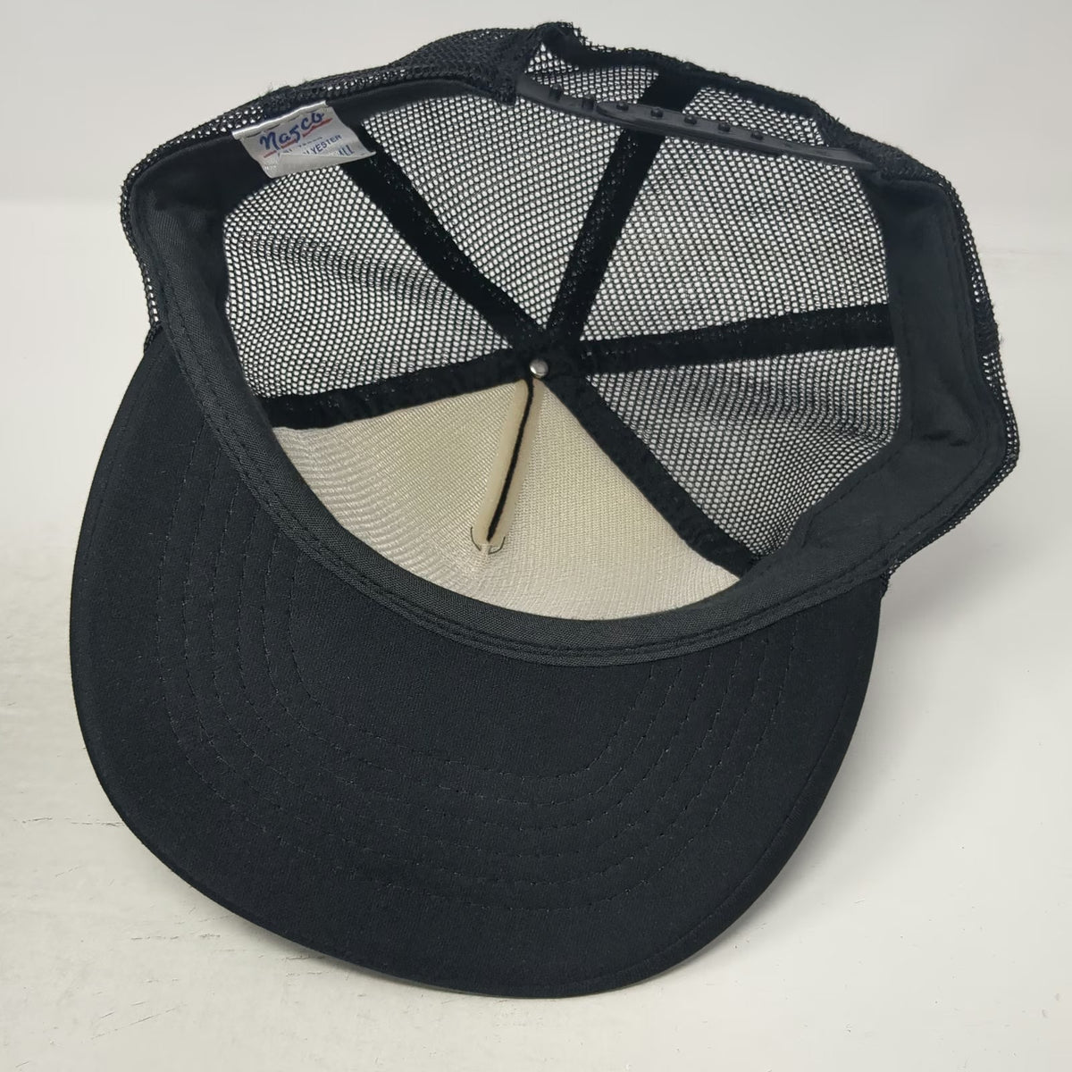 Nasco Ryobi Black One Size Trucker Hat Snapback Mesh Foam Front Rope Detail