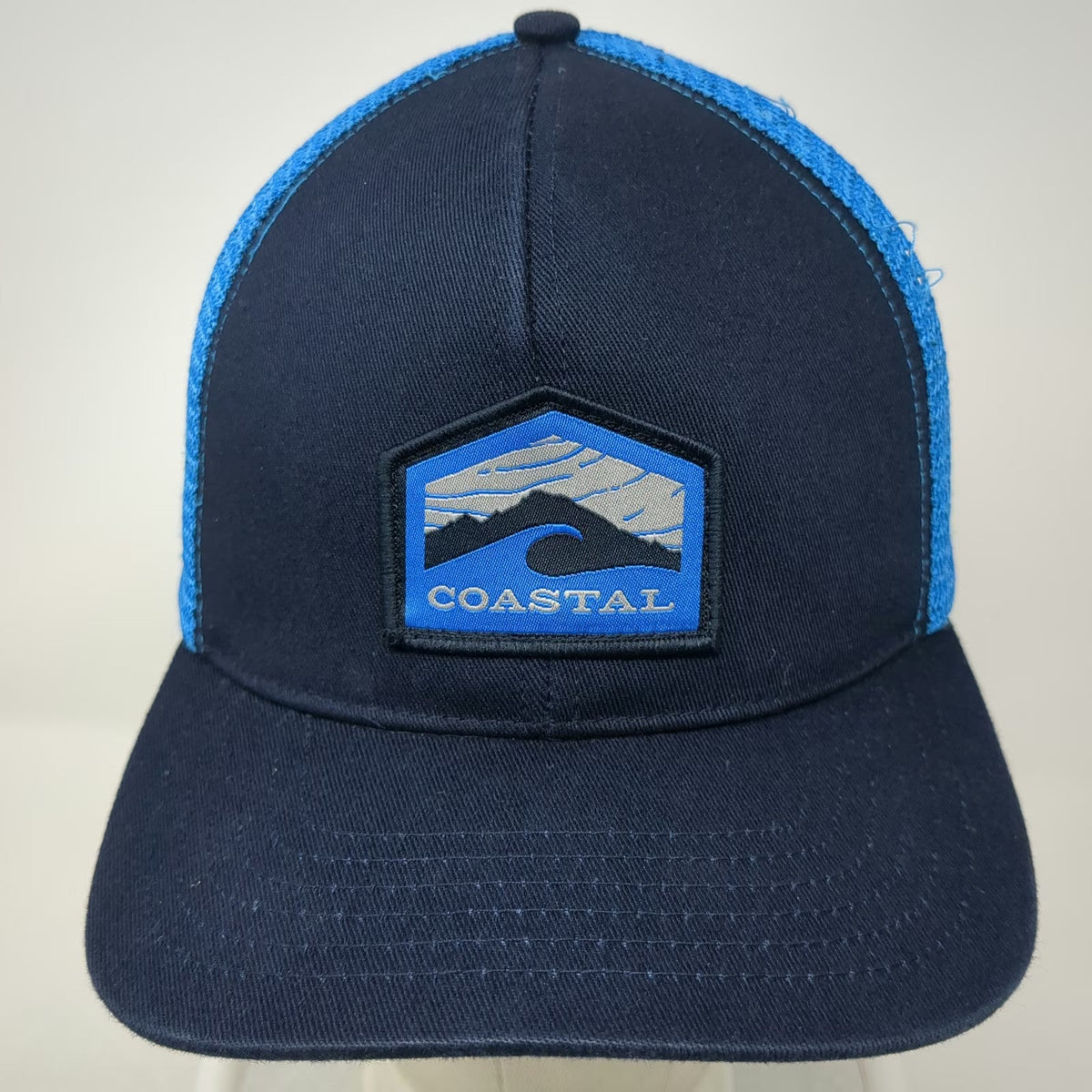Spacecraft Trucker Hat Blue One Size Coastal Patch Mesh Snapback Mountain Wave