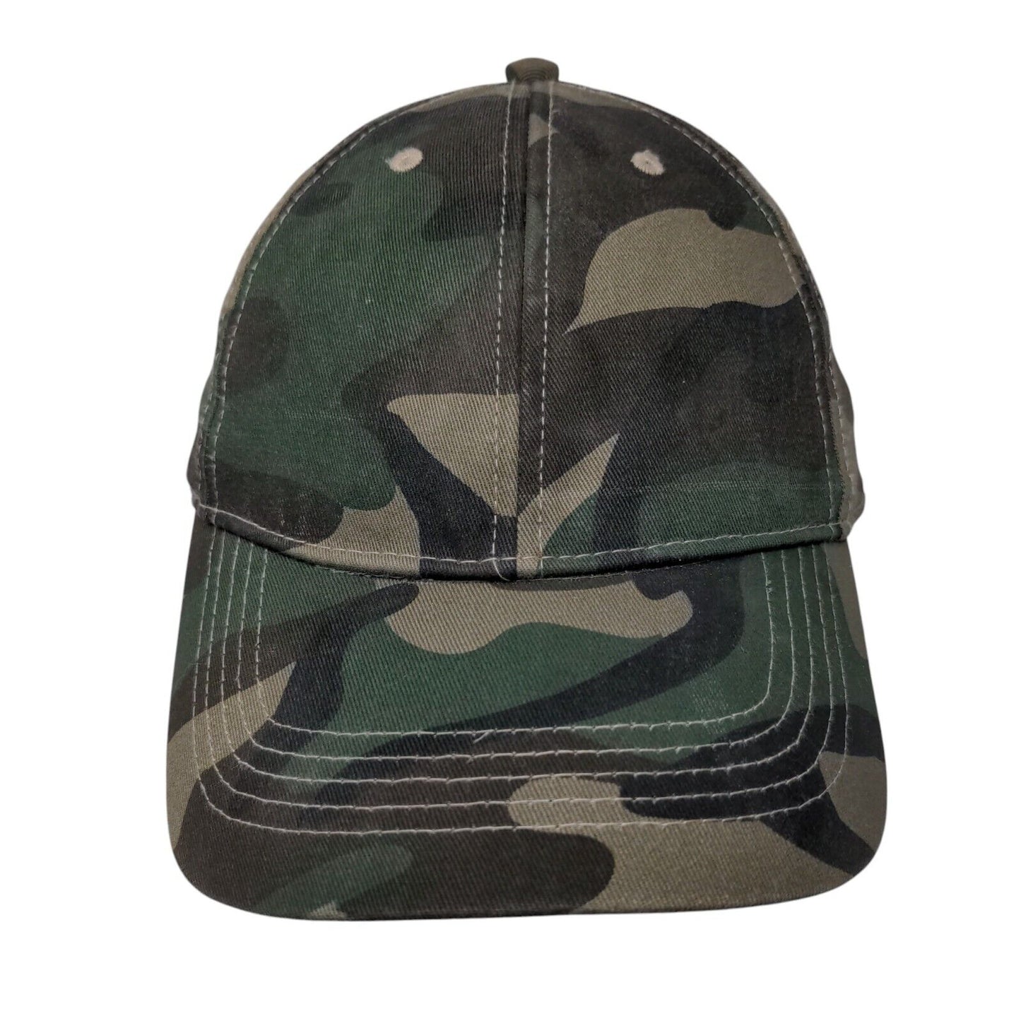 Unbranded Strapback Hat Camouflage OSFM Adjustable Vented Holes 6 Panel Blank