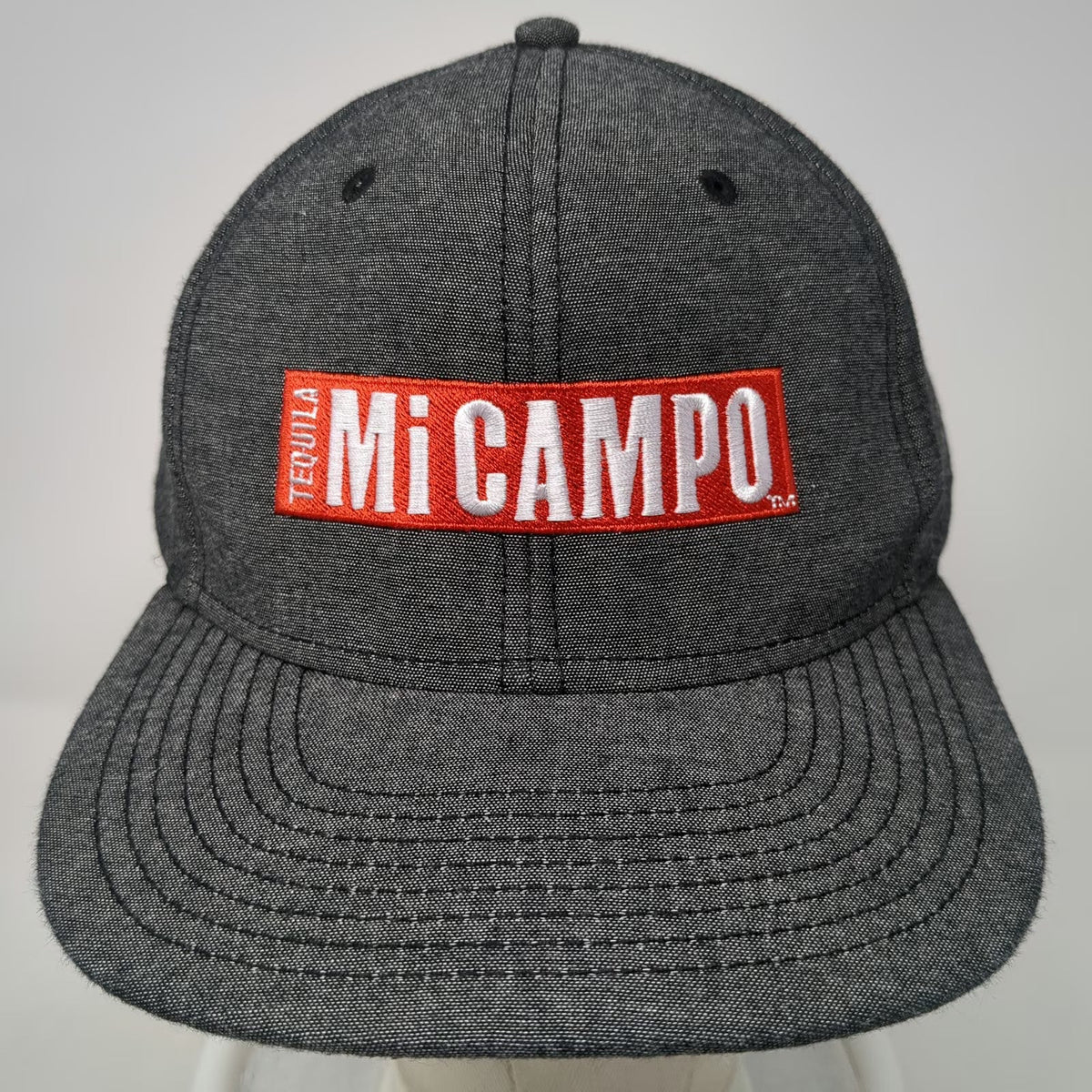 Otto Snapback Hat Gray One Size Tequila Mi Campo Embroidered Patch Cotton Cap