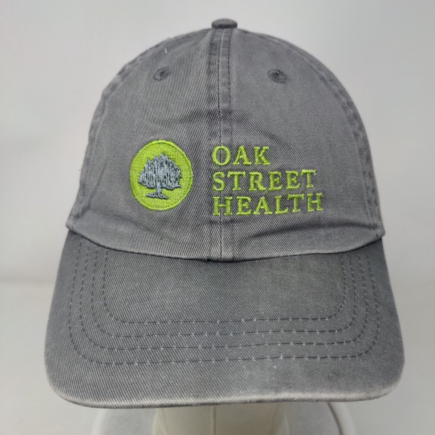 Oak Street Health Strapback Hat Gray One Size Embroidered Port & Company