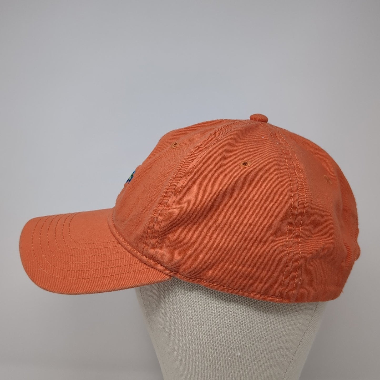 Unbranded Slideback Baseball Cap Orange One Size Adjustable Embroidered Fish