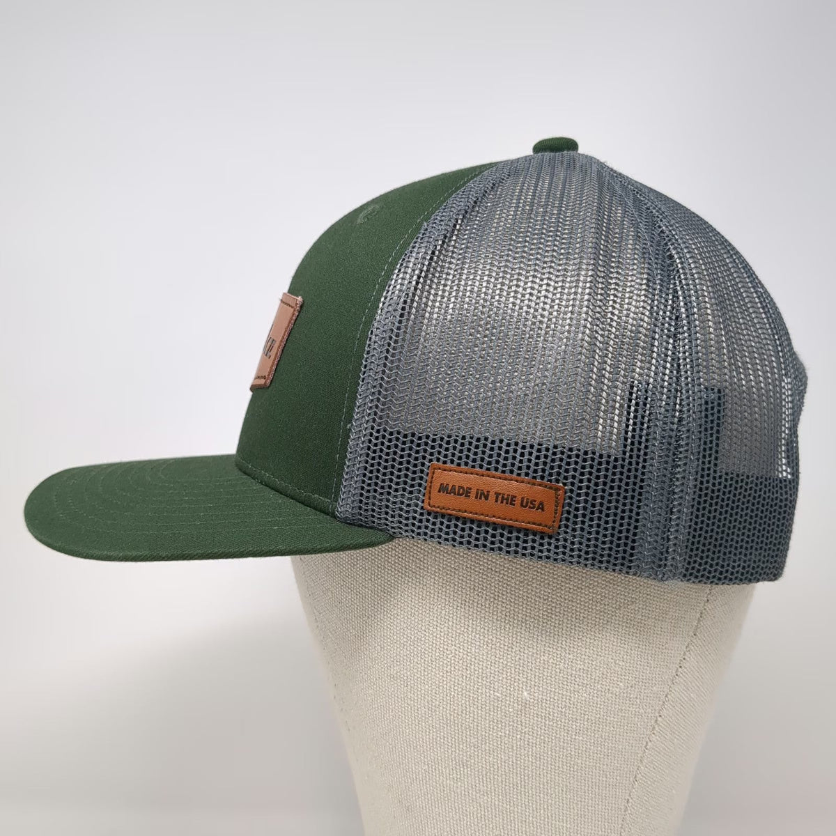 iTOOLco. Trucker Hat Green Gray One Size Mesh Snapback Logo Patch Workwear