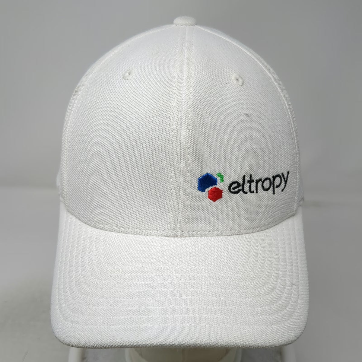 Port Authority Baseball Cap White One Size Eltropy Logo Strapback Polyester Hat