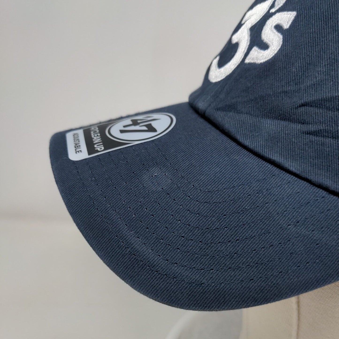 3's Slideback Hat Blue OSFA Adjustable Embroidered Solid '47 Clean Up
