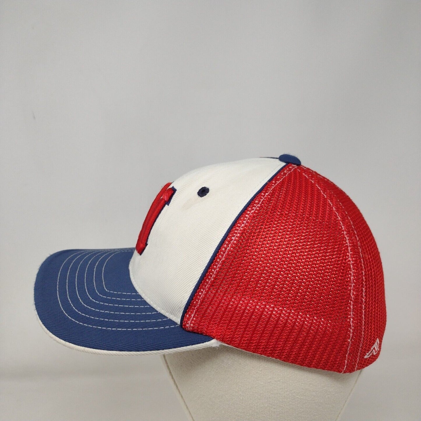 Letter N Fitted Trucker Hat Multi Youth 6 3/8-6 7/8 Mesh Back Colorblock