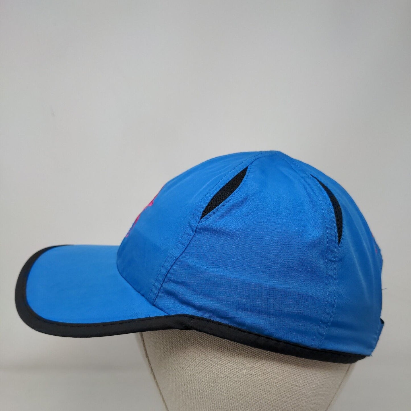 Breast Cancer Marathon Strapback Hat Blue OSFA Embroidered Pink Ribbon