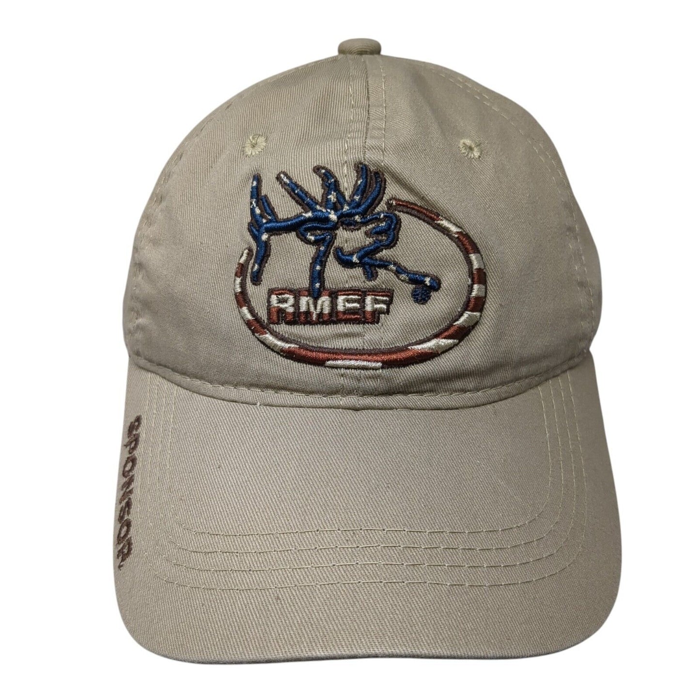 RMEF Sponsor USA Flag Snapback Hat Brown One Size Adjustable Outdoor Cap