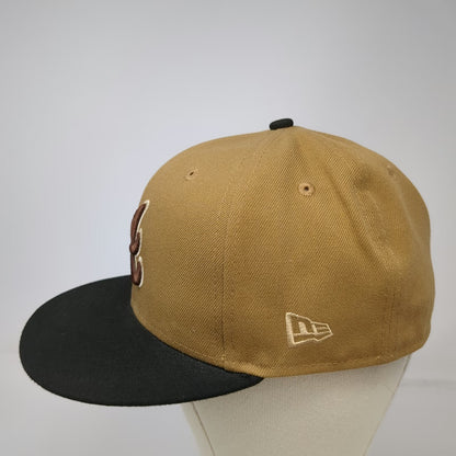 New Era MLB Atlanta Braves Baseball Cap Brown Black 7 1/8 30th Season Patch Hat