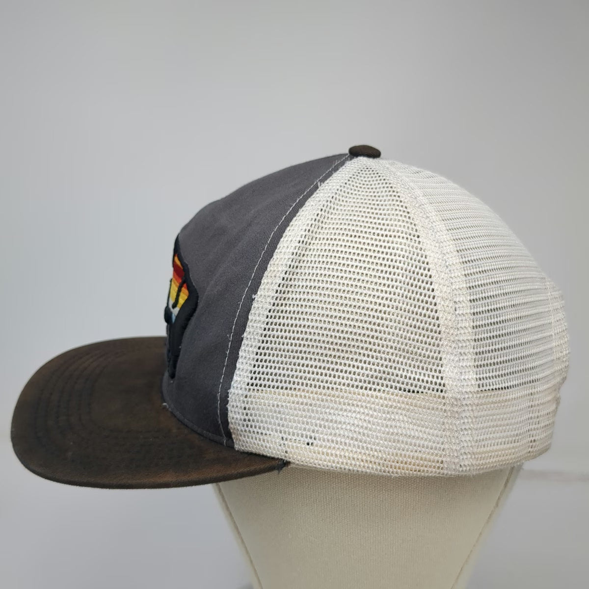 Hooey American Made Cap Co Buffalo Star Gray Brown One Size Trucker Hat Snapback