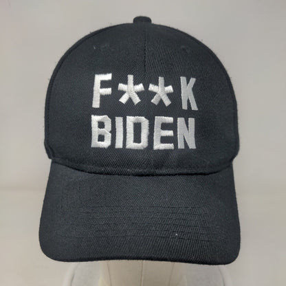 F**k Biden Strapback Hat Black One Size Embroidered Adjustable ChoKoLids