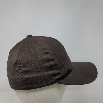 Latitude 64 Fitted Hat Brown S/M Flexfit Embroidered Vented Holes Yupoong