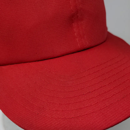 Unbranded Snapback Trucker Hat Red OSFA Adjustable Mesh Back Blank Polyester