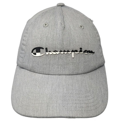 Champion 5 Panel Gray Hat One Size Jersey Fabric Script Logo Slideback C Logo