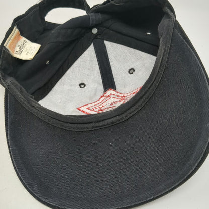 Marlboro Unlimited Baseball Cap Black One Size Hat Cotton Slideback Embroidered