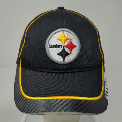 Pittsburgh Steelers NFL Team Apparel Black One Size Hat Cap Piping Carbon Fiber
