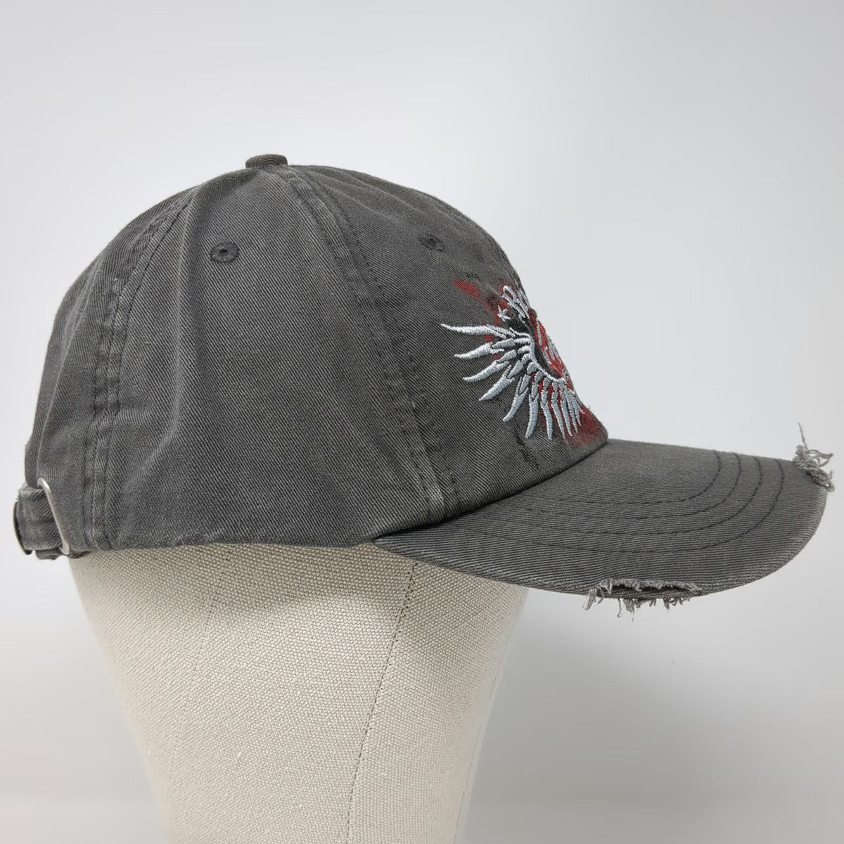 Hard Rock Cafe Phoenix Rockstar Wings Embroidered Gray Baseball Cap Hat One Size