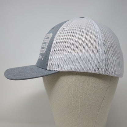 Richardson Baseball Cap Gray White M Mesh Back Stretch Fit Sloan Structured Hat