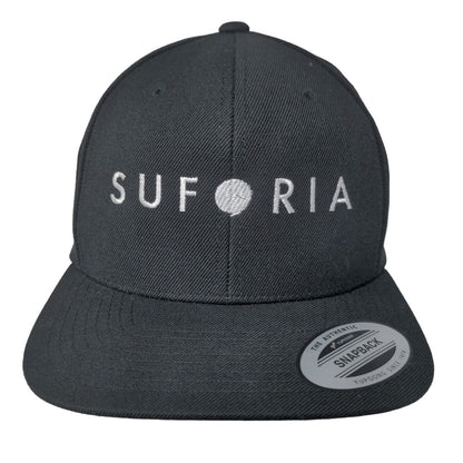 Suforia Snapback Hat Black One Size Embroidered 6 Panel Yupoong