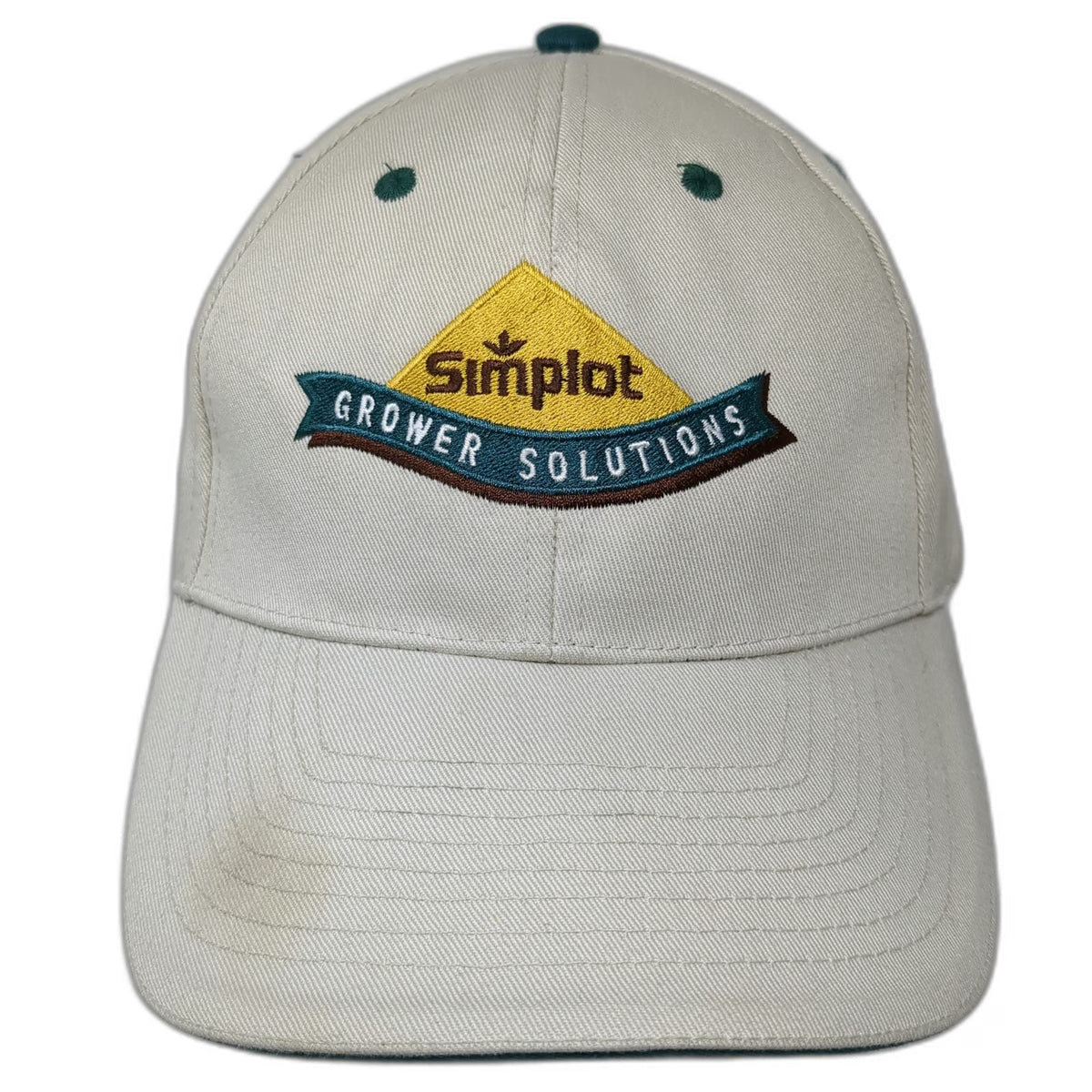 Simplot Baseball Cap Beige One Size Grower Solutions JR Company Adjustable Hat