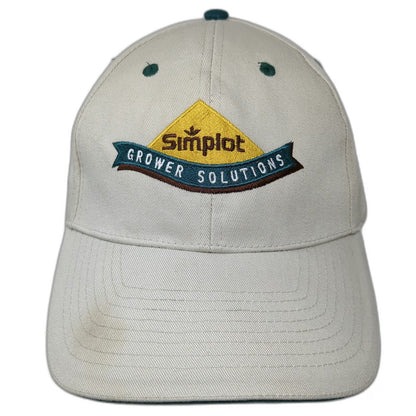 Simplot Baseball Cap Beige One Size Grower Solutions JR Company Adjustable Hat