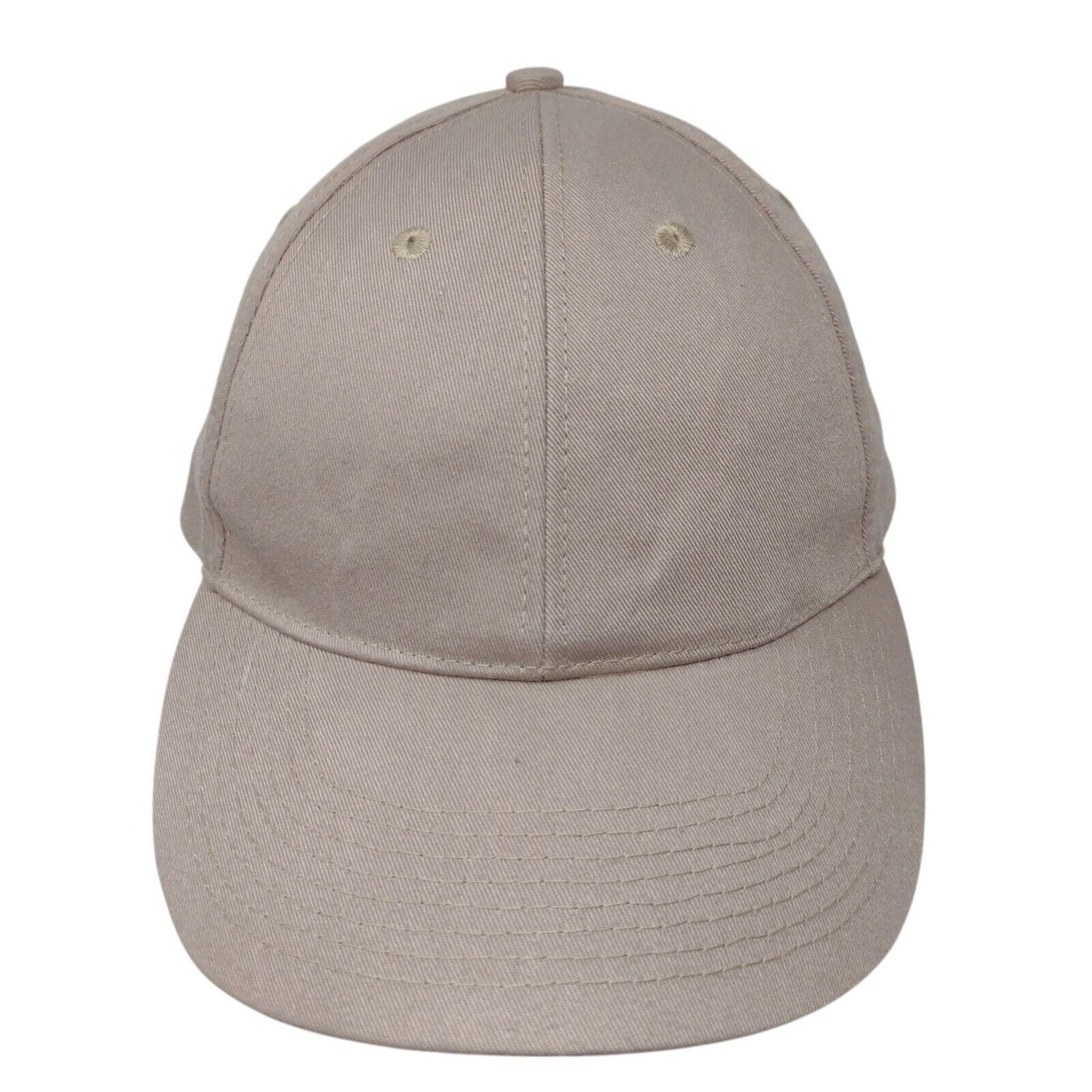 Big Custom Strapback Hat Tan One Size Adjustable Vented Holes 6 Panel Blank