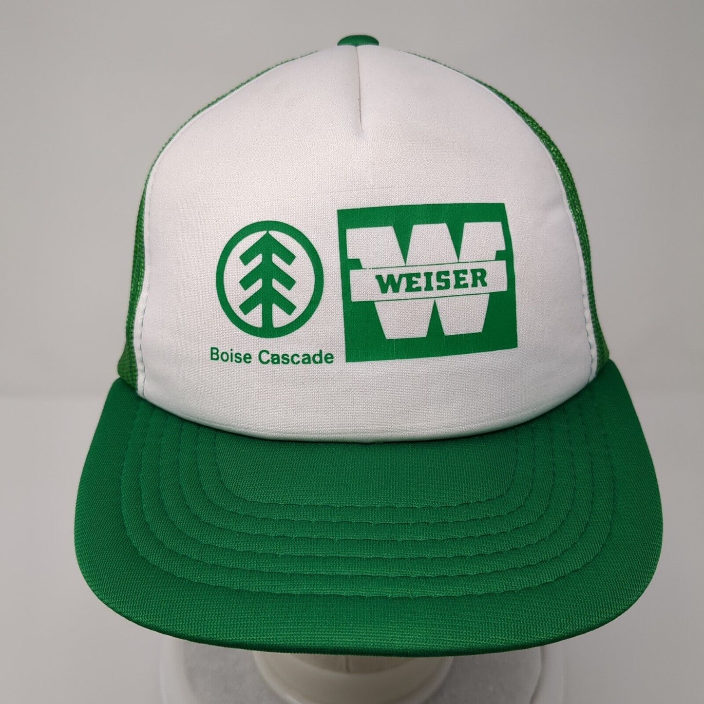 Weiser Boise Cascade Snapback Mesh Back Trucker Hat Green White OSFA Logo
