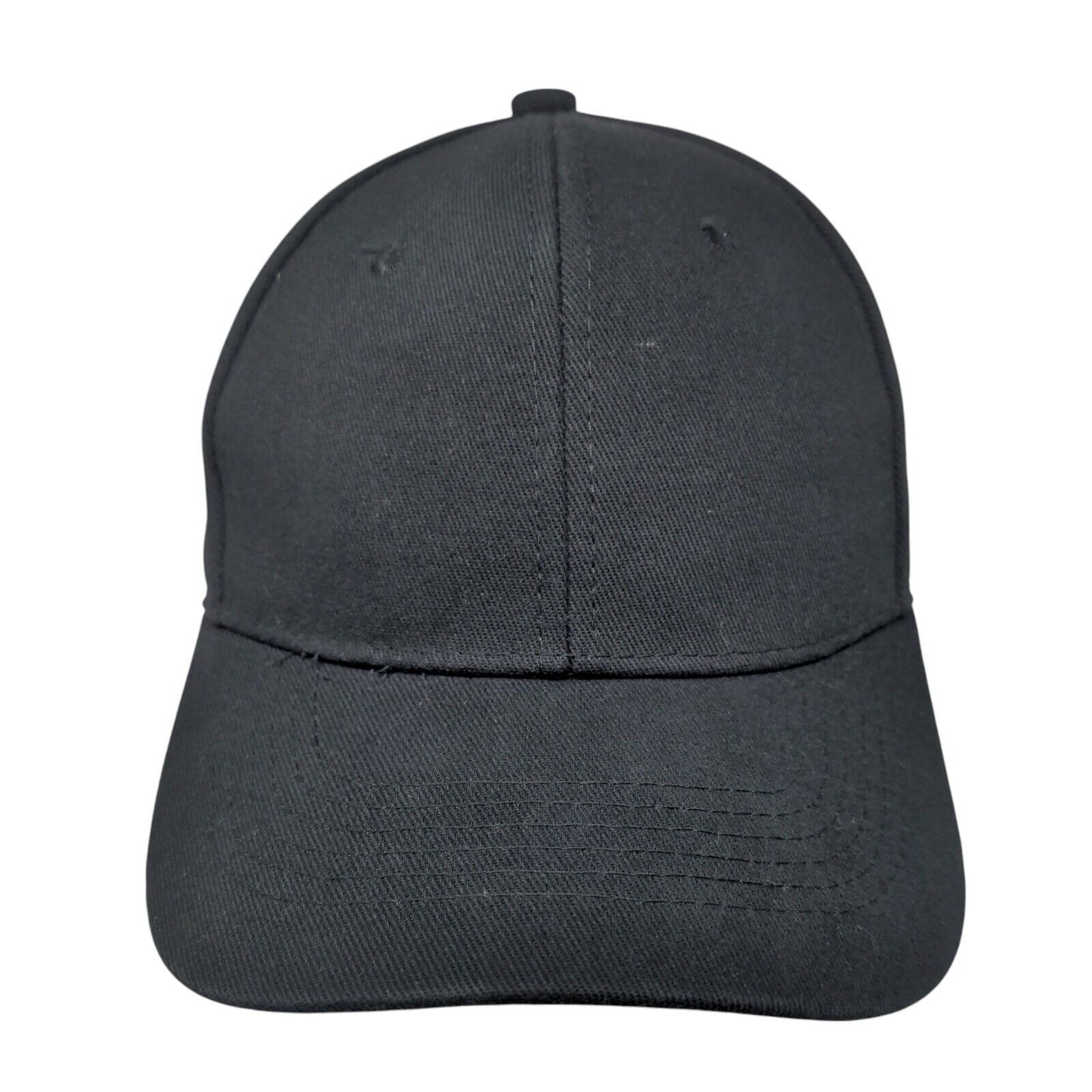 Unbranded Slideback Hat Black One Size Adjustable Blank 6 Panel Solid