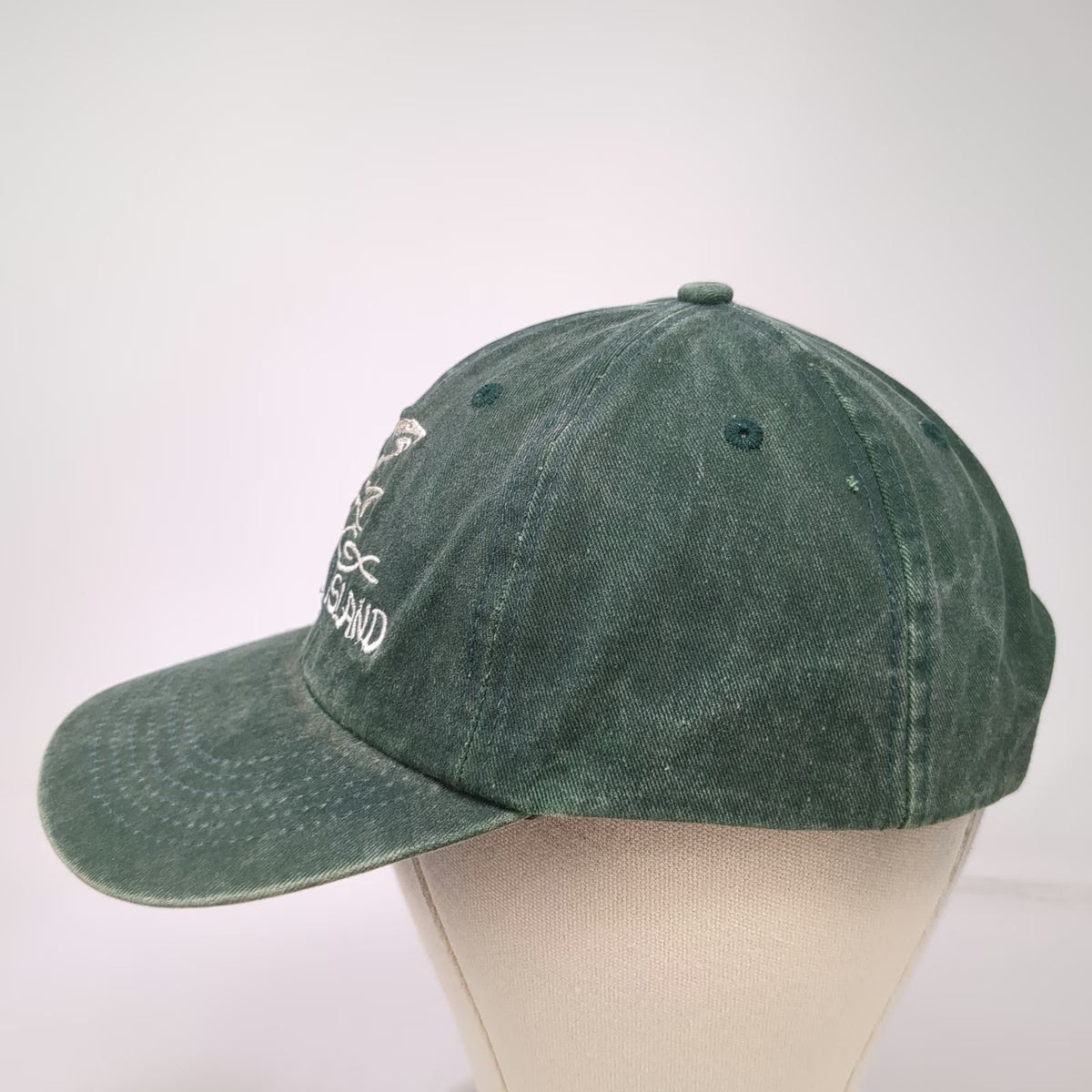 Green Baseball Cap OSFM Catalina Island Fish Embroidery Strapback Hat Fishing