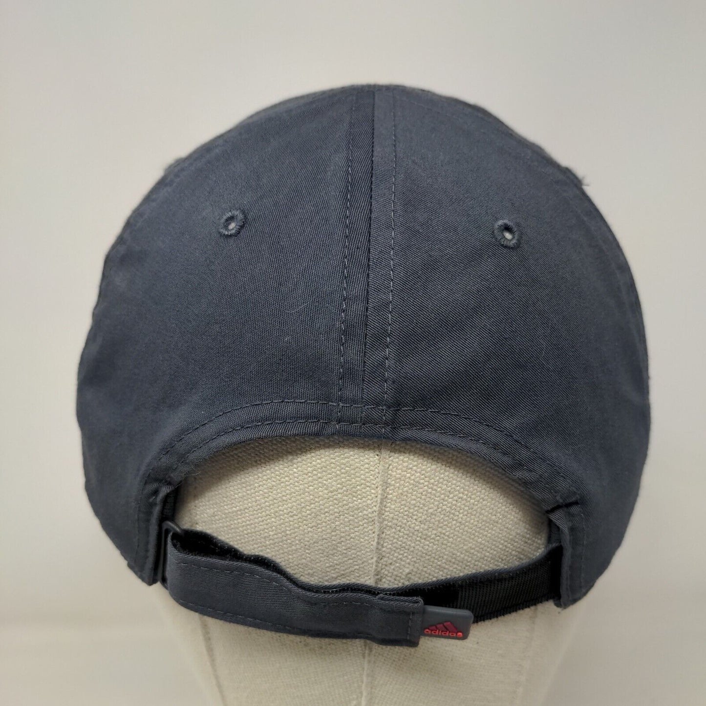 Adidas Strapback Hat Gray One Size Adjustable Embroidered Logo 6 Panel Cotton
