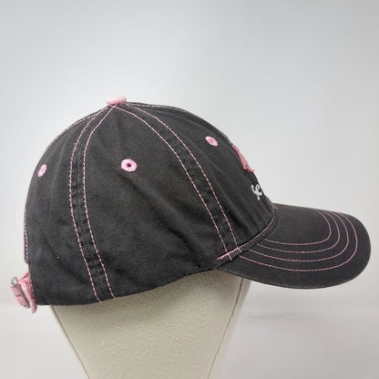 SeaWorld Baseball Cap Gray Pink White OSFM Cotton Contrast Stitching Logo Hat