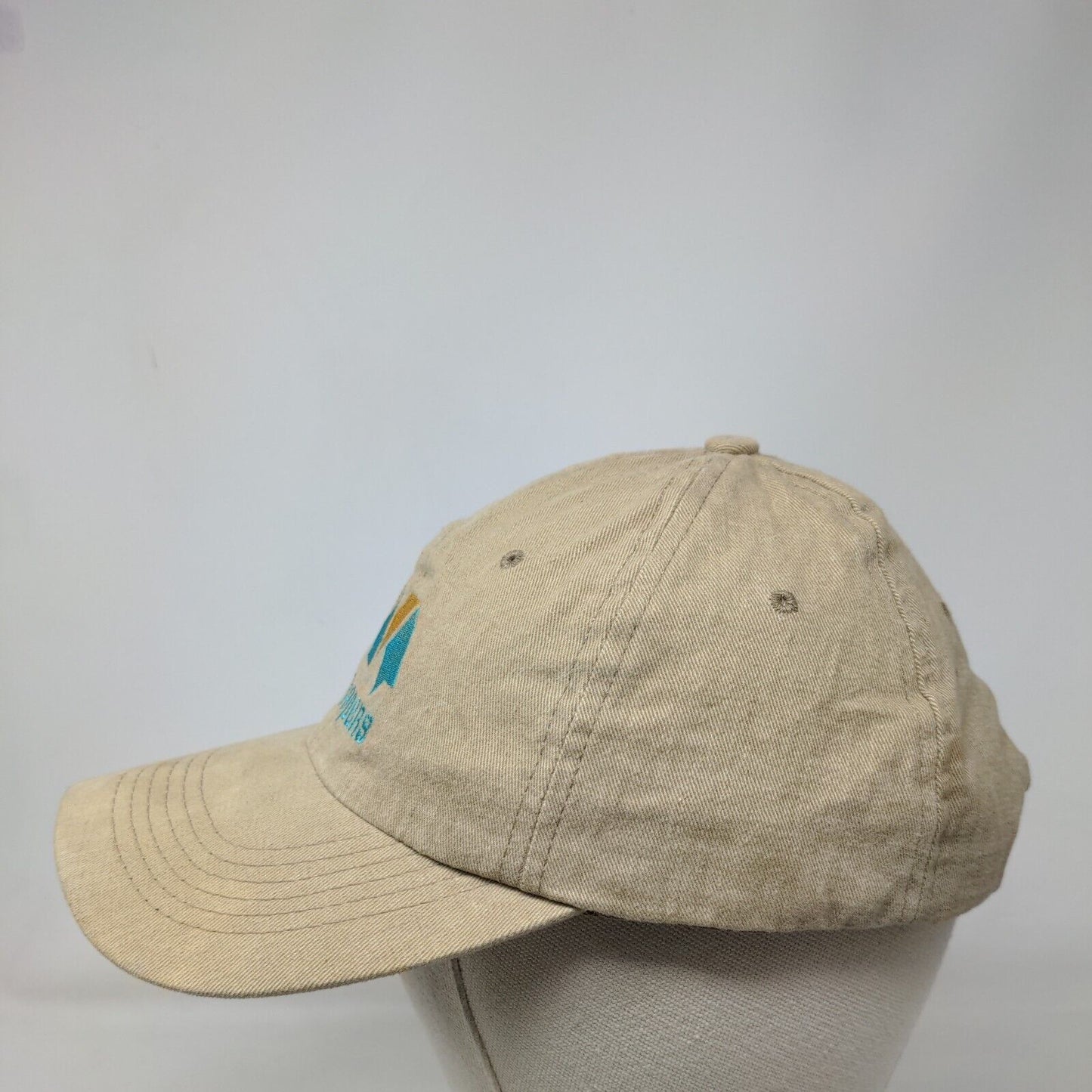 Mac Papers Strapback Hat Tan One Size Embroidered 6 Panel Vent Holes