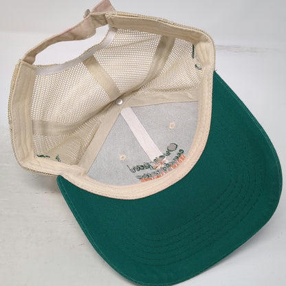 7-Eleven Baseball Cap Beige Green One Size Mesh Golf Over Par Influence Joke Hat